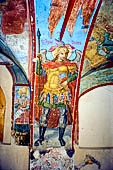 Novgorod - cattedrale della Vergine del Segno (Znamensky Sobor), (XVII sec.), dettaglio degli affreschi.